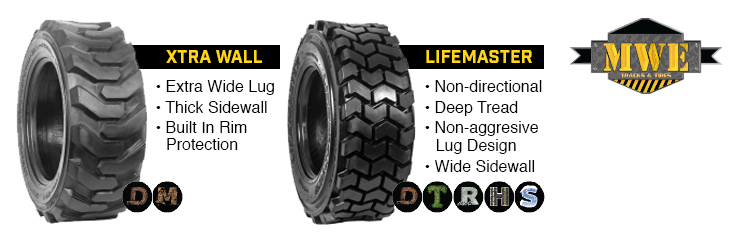 MWE air filled skid steer tires for Bobcat S185 10-16.5 Replacement Solid and Air Filled Tires, OTT & Wheels