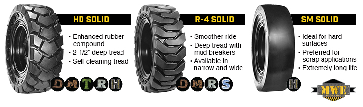 MWE Solid Skid Steer Tires for Mustang 2086